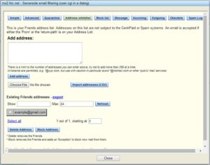 Spam Whitelist