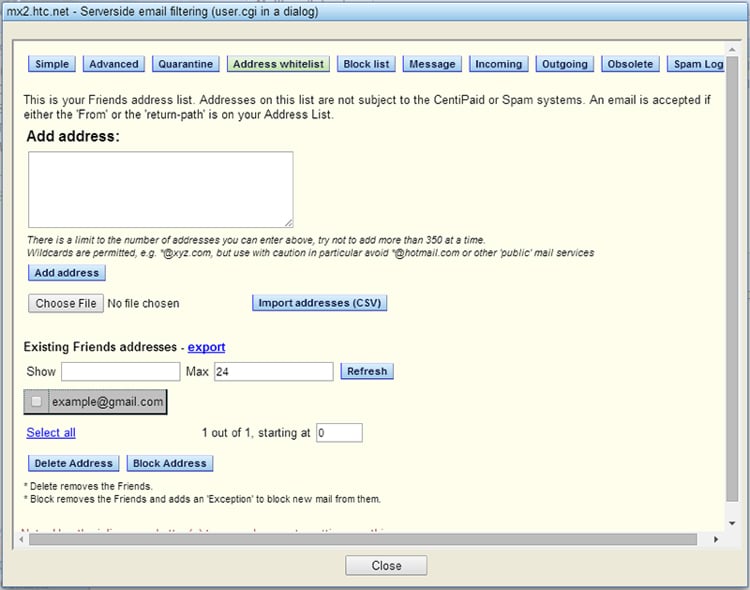spam-whitelist Spam Whitelist